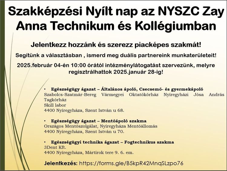 Szakképzési Nyílt nap