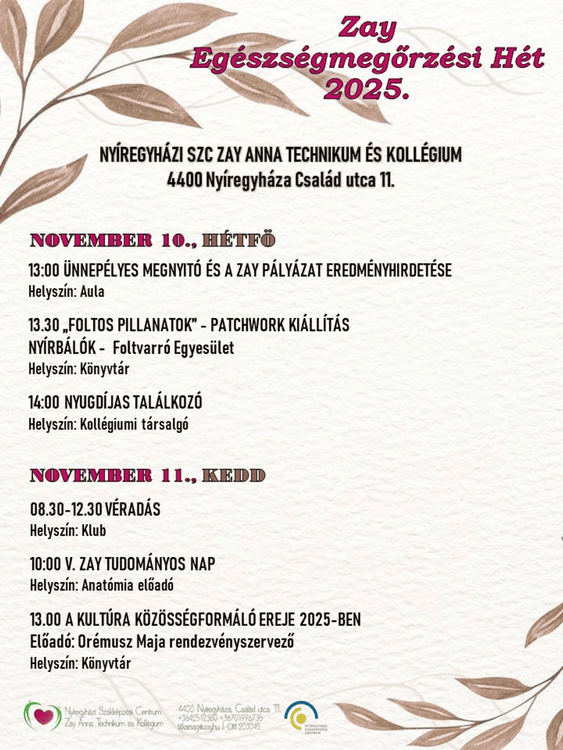 Zay Egészségmegőrzési Hét 2025