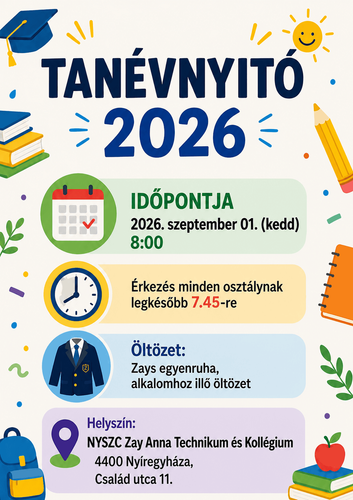 Tanévnyitó 2026